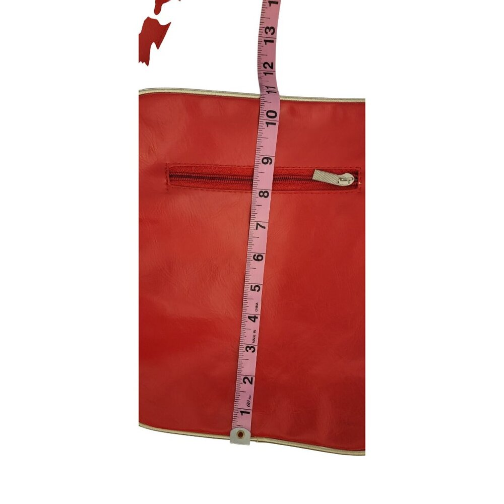 Red Skull & Crossbones Messenger Bag | Retro Punk Gothic Crossbody | 11 x 9 - Picture 9 of 12